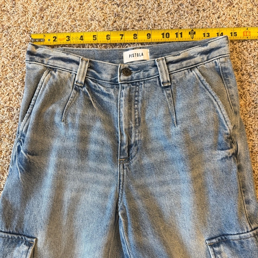 Pistola Bobbie Cargo Regent Wide Leg Trouser Jean Size 24 High Rise Utility - Picture 5 of 16